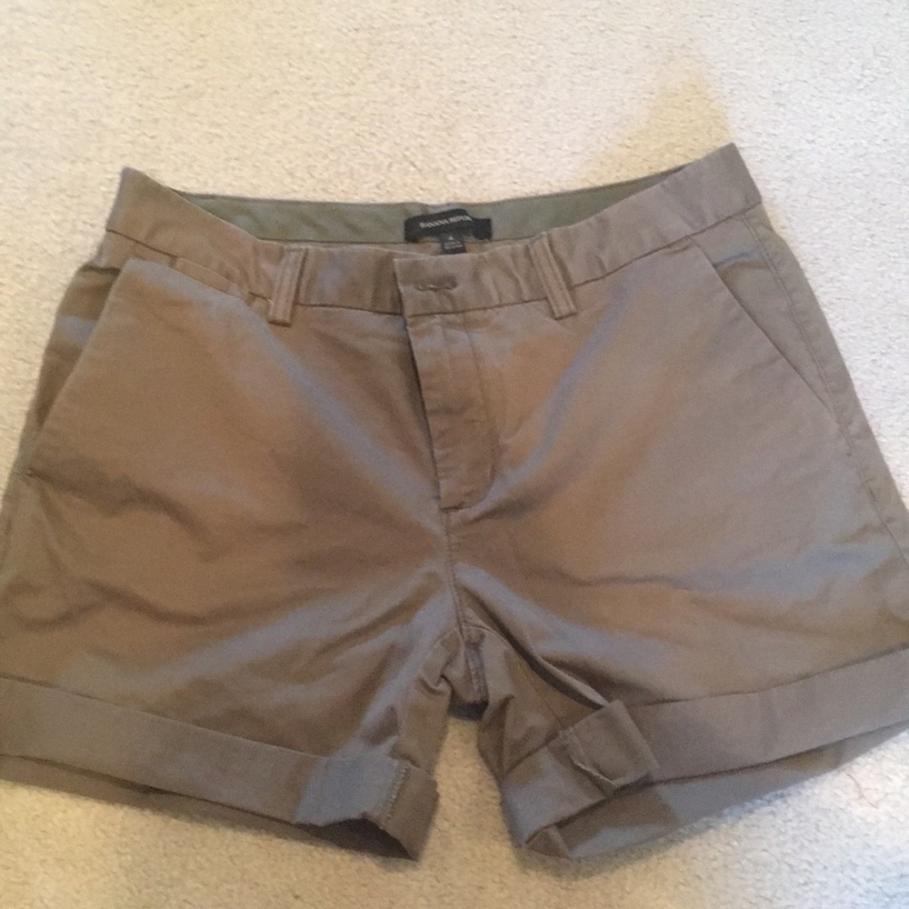 Army green midi shorts
